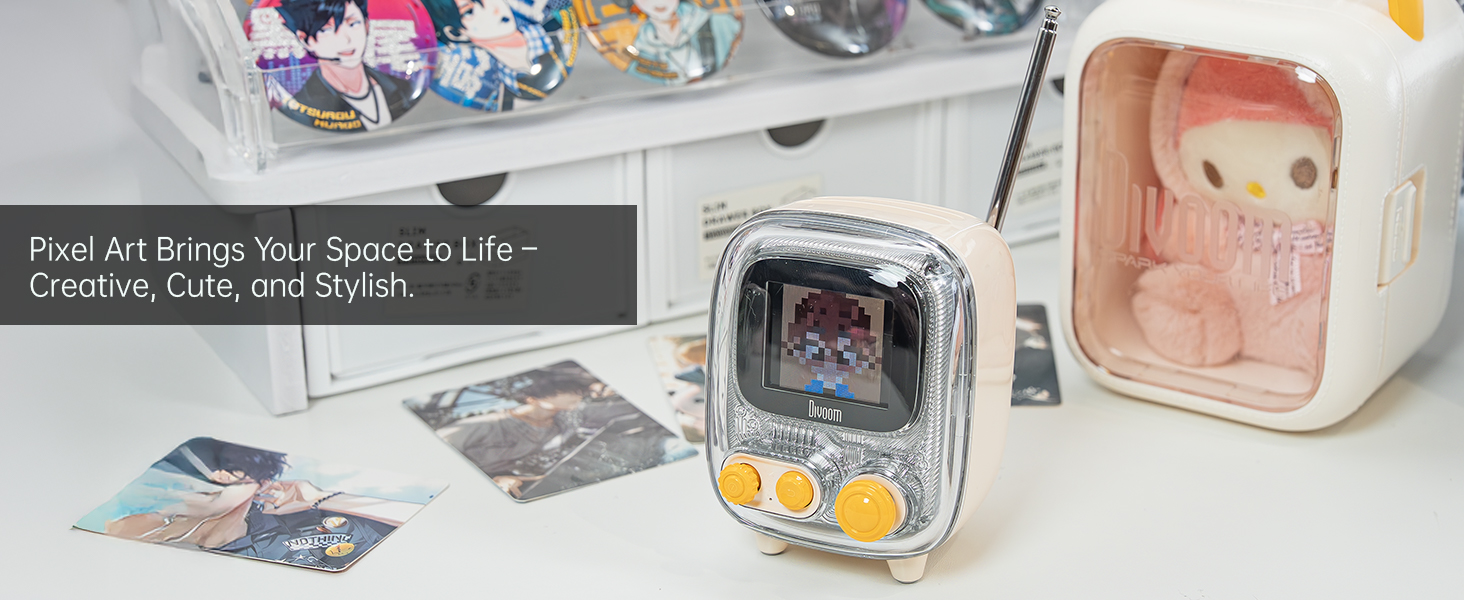 Unique white pixel speakers, allowing you to fully replicate the pixel art of anime!