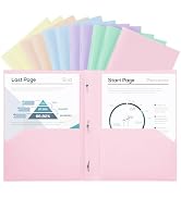 SUIN Plastic Project-Folders with 2 Pockets &amp; 3 Prong, Bulk Pack Project File-Folder for US Lette...