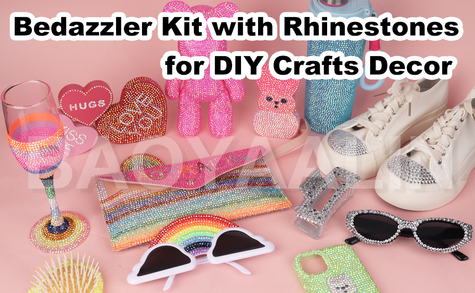 2 Boxes Bedazzler Kit with 3Pcs 10ml B7000 Jewelry Glue Multicolor 3mm &amp;amp; Silver Clear 2/3/4/5/6mm