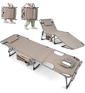 Goplus Lounge Chairs for Outside, 5-Position Tanning Chair w/Face &amp; Arm Hole, Shoulder &amp; Hand Str...