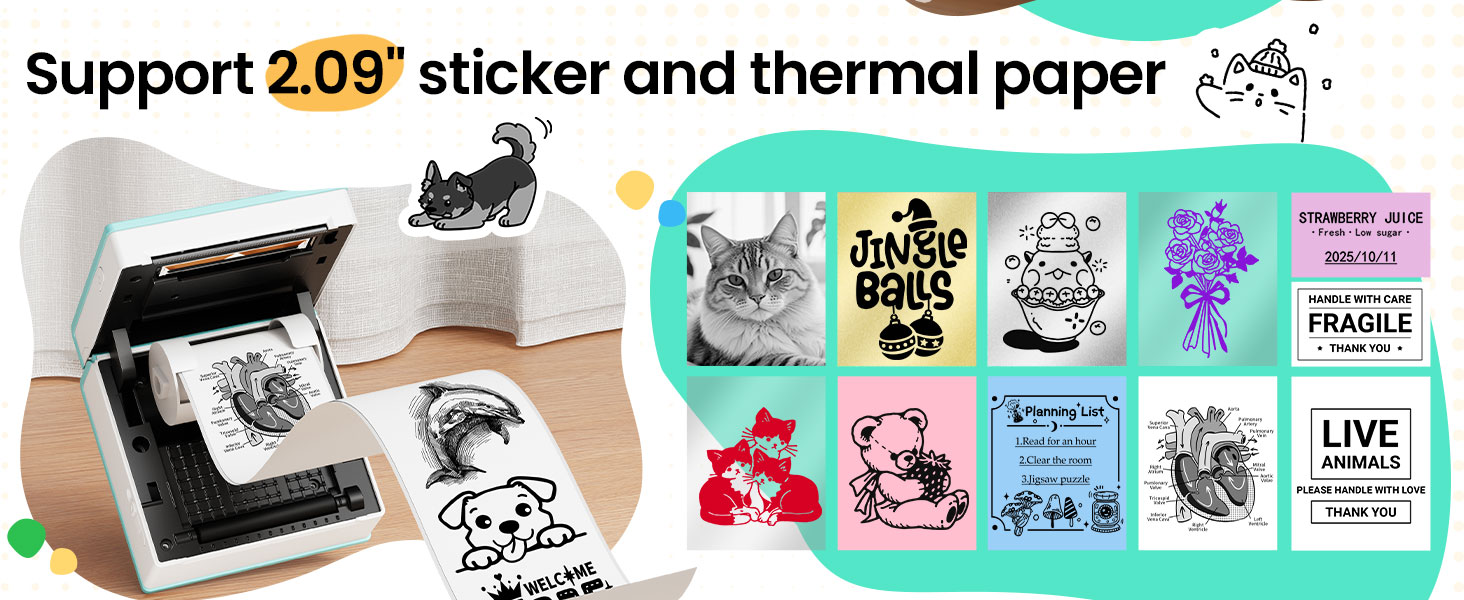 mini sticker printer maker