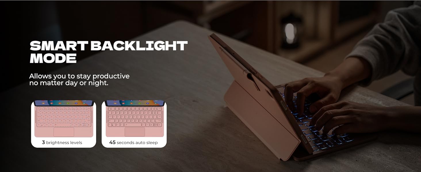 Dexnor for Samsung Galaxy Tab A9+ Plus Keyboard Case Ultra-light Magnetic Folio Keyboard Cover