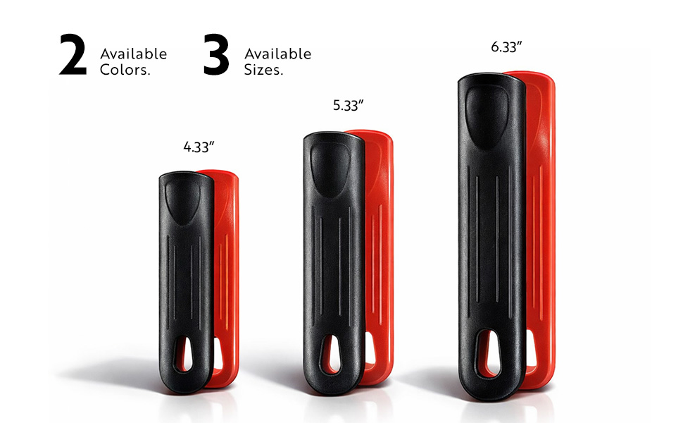 silicone pan handle cover, black silicone handle grip, heat-resistant handle sleeve