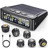 GEARGO Tire Pressure Monitoring System, Real-time Solar Wireless TPMS with 6 Tire Pressure Sensor...