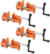 NYXOVA Wood Gluing Pipe Clamp Set, 4 Pack Wood Clamps Heavy Duty Cast Iron Parallel Clamps Quick ...