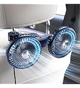 DICMKY Dual Head Car Cooling Fans for Back Seat for Kids, Usb 5V/ 12V /24V Car Backseat Headrest ...