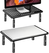 La Jaco Monitor Stand Risers for 2 Monitors, 3 Height Adjustable Monitor Stand with Pen Holder, D...