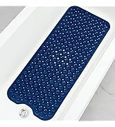 Linoows Bathtub and Shower Mats, Extra Long Non-Slip Bath Tub Mat 39 x 16 Inch, Machine Washable ...