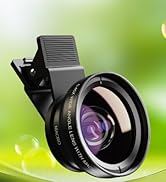 MIAO LAB 2-in-1 Phone Camera Lens Kit, 12.5X Macro + 0.45X Wide Angle (140°) Cell Phone Clip-on L...