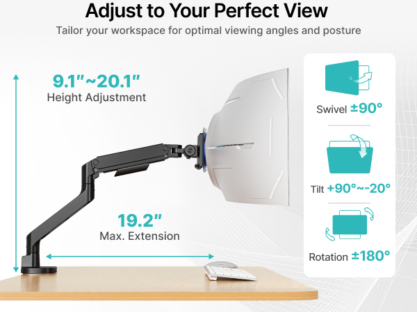 9 inch ultrawide mount desk stand