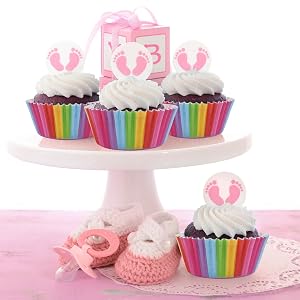 Rainbow cupcake liners application