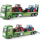 Wenbeier 3 in 1 Tractor Set &amp; Truck Toddlers Farm Vehicle Toys 25” Truck Toys for Kids with Sound...