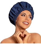 Reusable Shower Cap for Women, Large Waterproof Shower Bonnet Washable Elastic Band Bath Hair Hat...