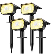 Solar Spot Lights Outdoor Motion Sensor with 3 Modes, [ 4 Pack/56 LED ] Solar Spotlights Outdoor ...