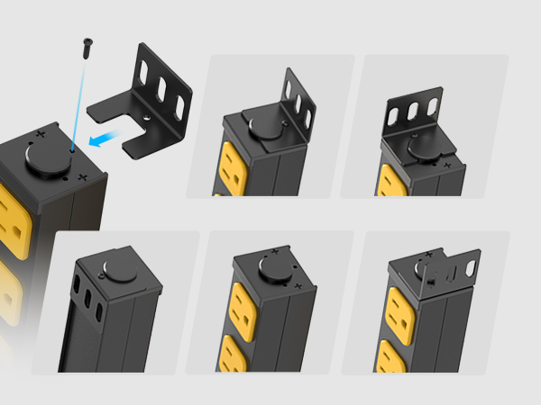 mountable metal power strip for office under-desk wall garage desktop