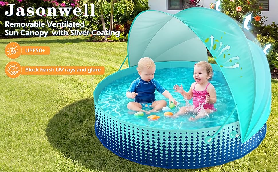 toddler pool kiddie pool baby pool with canopy shade foldable portable kids pool kiddy pool