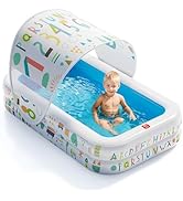 QPAU Kiddie Pool – 65" x 39" Inflatable Pool for Kids &amp; Toddlers, Ball Pit &amp; Baby Pool with Soft ...