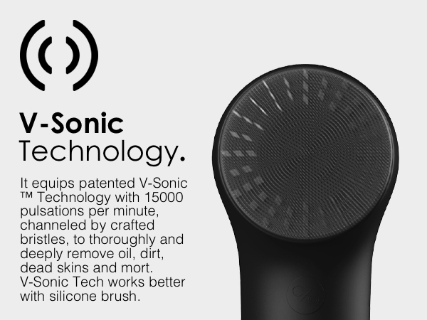 V-Sonic face scrubber facial cleansing brush silicone