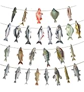 26 Pcs Fishing Birthday Party Decorations Happy Birthday Gone Fishing Banner Fish Theme Garland F...