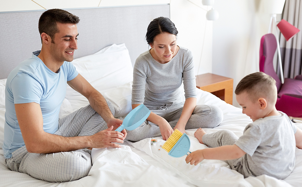 JIBOLAT Mini Broom And Dustpan Set For Kids And Adults