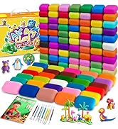 Air Dry Clay 100 Colors Foam Clay Non-Sticky Soft Air Dry Foam Clay, Moldable Super Light Clay wi...