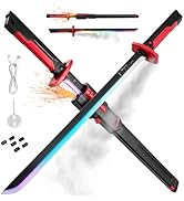 Lightsaber 8 Color Flowing Spark Sword, 31.5 inch Cyberpunk Neon Light Up Sword Saber with Sound ...