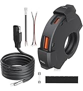 Kaedear Motorcycle USB Clamp, Water Resistant, Fast-Charging, Type A, Type C, PD(30W)+QC3.0(18W),...