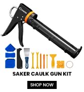 Saker Caulk Gun Kit, Manual Caulking Gun with 11-in-1 Caulking Tool Set, Silicone Sealant Finishi...