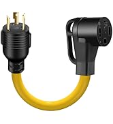 LAZMUMI 30 Amp 3 Prong RV Generator Adapter Cord Twist Lock, Heavy Duty STW 10 AWG NEMA L5-30P Ma...