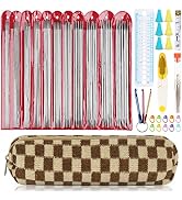 Aeelike 55pcs Double Pointed Knitting Needles - Short Knitting Needles Set Straight Knitting Need...