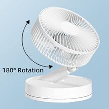 A white portable fan in its folded state.