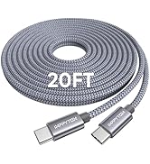 20Ft Extra Long USB-C Cable - Fast Charging, Nylon Braided - Compatible with iPhone 16 Pro Max, S...