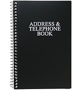 Iconikal Address and Telephone Book, Black, 8 x 5 inches