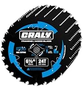 CRALY 6-1/2 Inch 24 Teeth Wood Cutting Framing Circular Saw Blade, 5/8 Inch Arbor, Carbide Tipped...