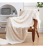EXQ Home Fleece Throw Blanket for Couch or Bed - 3D Imitation Turtle Shell Jacquard Decorative Bl...