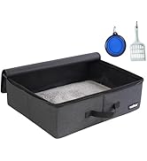 apollo walker Portable Cat Travel Litter Box with Zipped Waterproof Bag,Collapsible Litter Carrie...