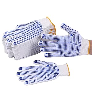 mens work grip gloves cotton gloves rubber dots extra gloves gripper dot work gloves