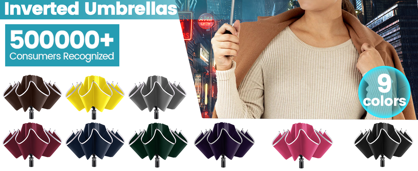 large windproof inverted umbrellas-9 colors