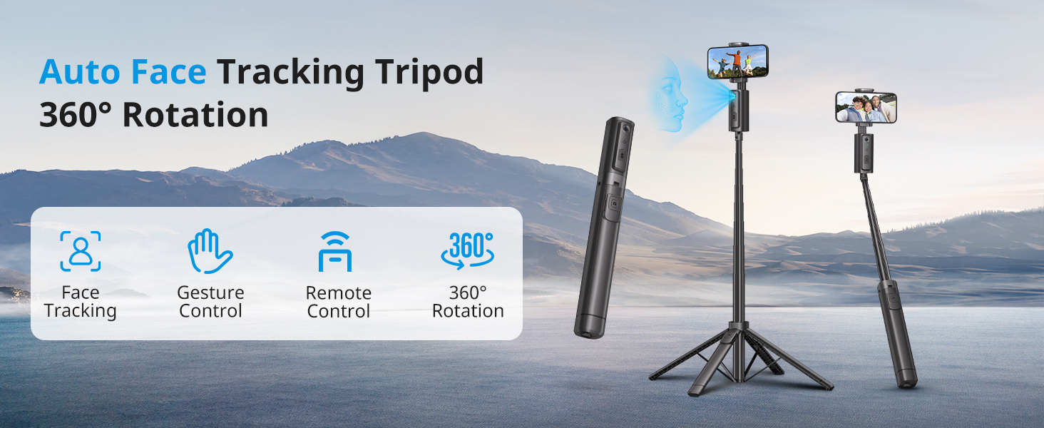 auto face tracking tripod 360 rotation with stand 
