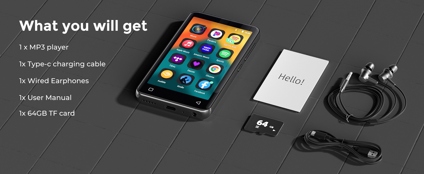 mp3 player with bluetooth and wifi spotify