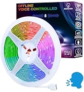 AI Smart Led Strip Lights RGB+IC,Voice Activated Multicolors Kids Room Light Strip No App/No WiFi...