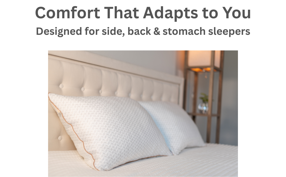 Memory foam pillows on bed for different sleep positions