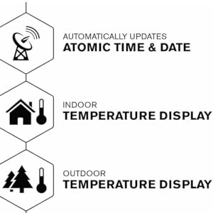 Atomic time date outdoors indoors temperature 