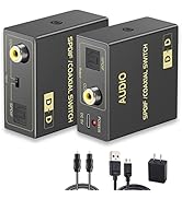 Optical to Coaxial or Coaxial to Optical Digital Audio Converter, Bi-Directional Fiber and coaxia...