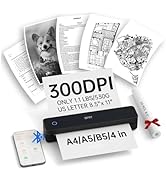 iDPRT Portable Thermal Printer, 300DPI Inkless-Bluetooth Small Mobile Printers Wireless for Trave...