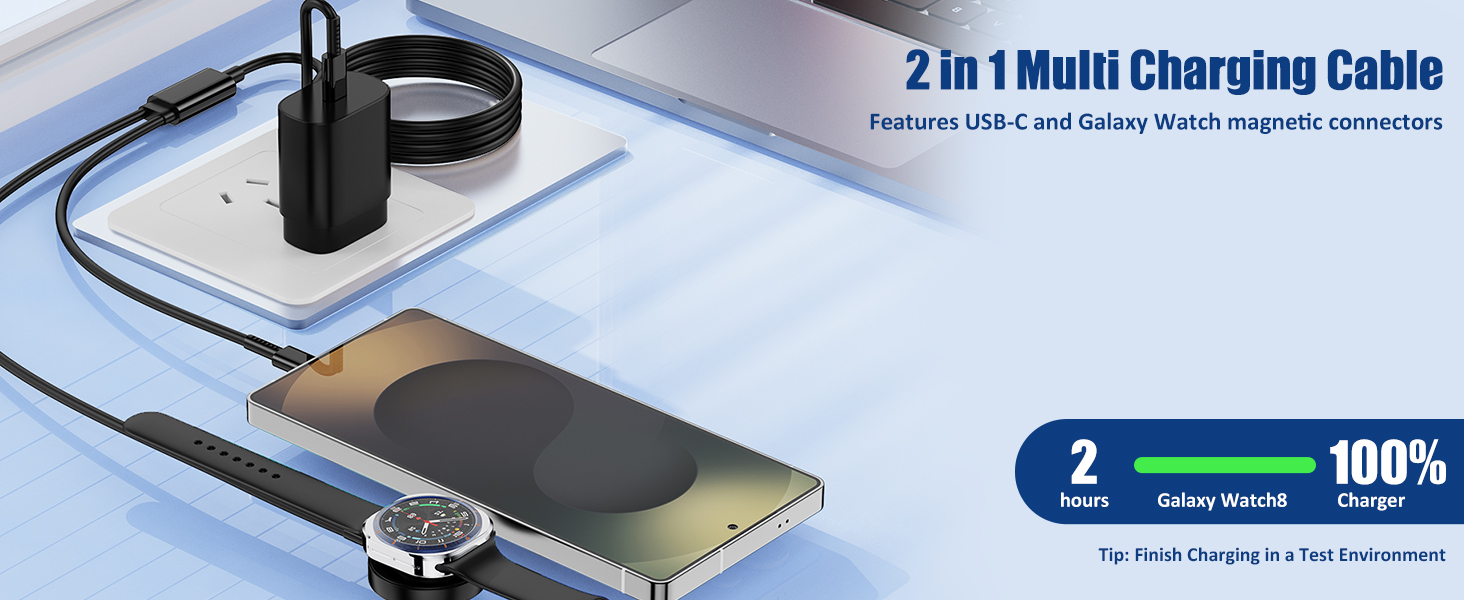 2 in 1 Multi charging cable for samsung watch and phone