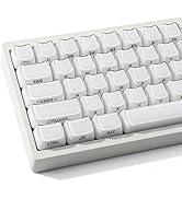 TYRIXKI Crystal Jelly Cat Shape Keycaps,119 Keys Translucent Cute White Side Printed Keycaps Mao ...