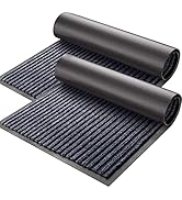 KMAT 2 Pack Door Mat Outdoor Indoor, Waterproof Anti-Slip Durable Rubber Doormat Low-Profile Desi...