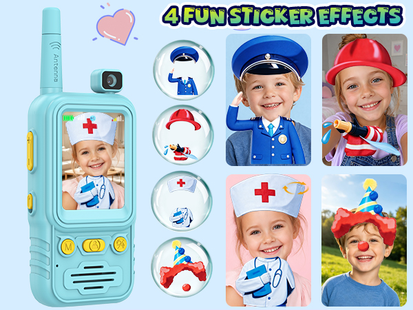 2-Pack Video Walkie Talkies for Kids Boy Girl Age 4-10 Toy Rechargeable Birthday Gift Indoor Outdoor