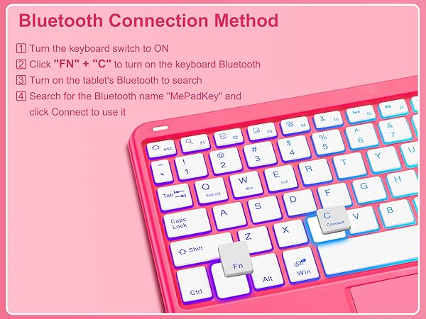 iPad 10th Gen Rotating Keyboard Case - Red-2-1